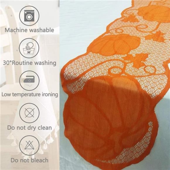 Fall Table Runner Thanksgiving Decorations 13x72 Inch Maple Leaves Table Runner - Picture 4 of 6